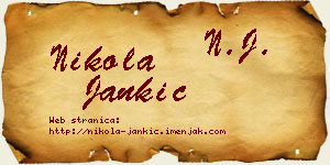Nikola Jankić vizit kartica